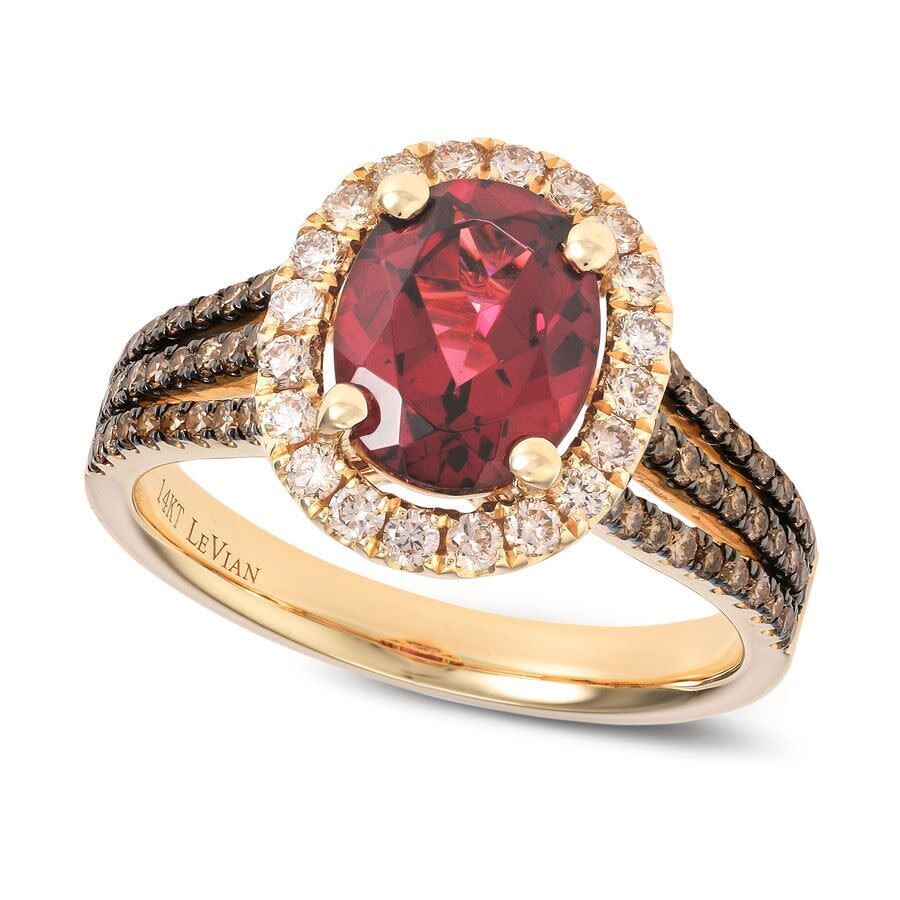 Le Vian Raspberry Rhodolite (2 Ct. T.w.) And Diamond (5/8 Ct. T.w.) Ring In 14k Rose Gold In Pink/rose Gold Tone/gold Tone