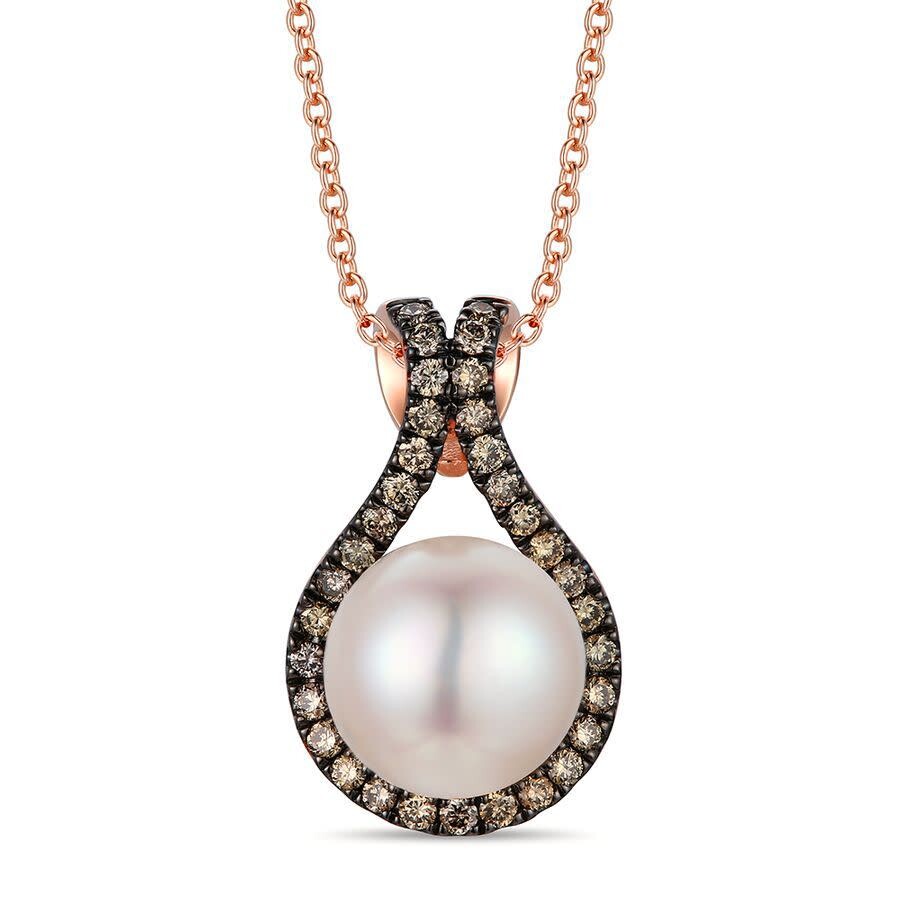 Le Vian Ladies Wisdon Pearls Necklaces Set In 14k Strawberry Gold In Pink/rose Gold Tone/gold Tone