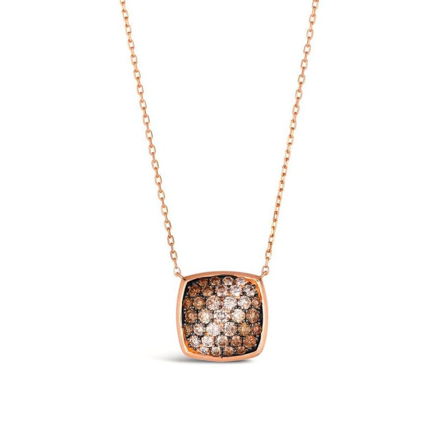 Le Vian Ladies Chocolate Ombre Necklaces Set In 14k Strawberry Gold In Pink/rose Gold Tone/gold Tone