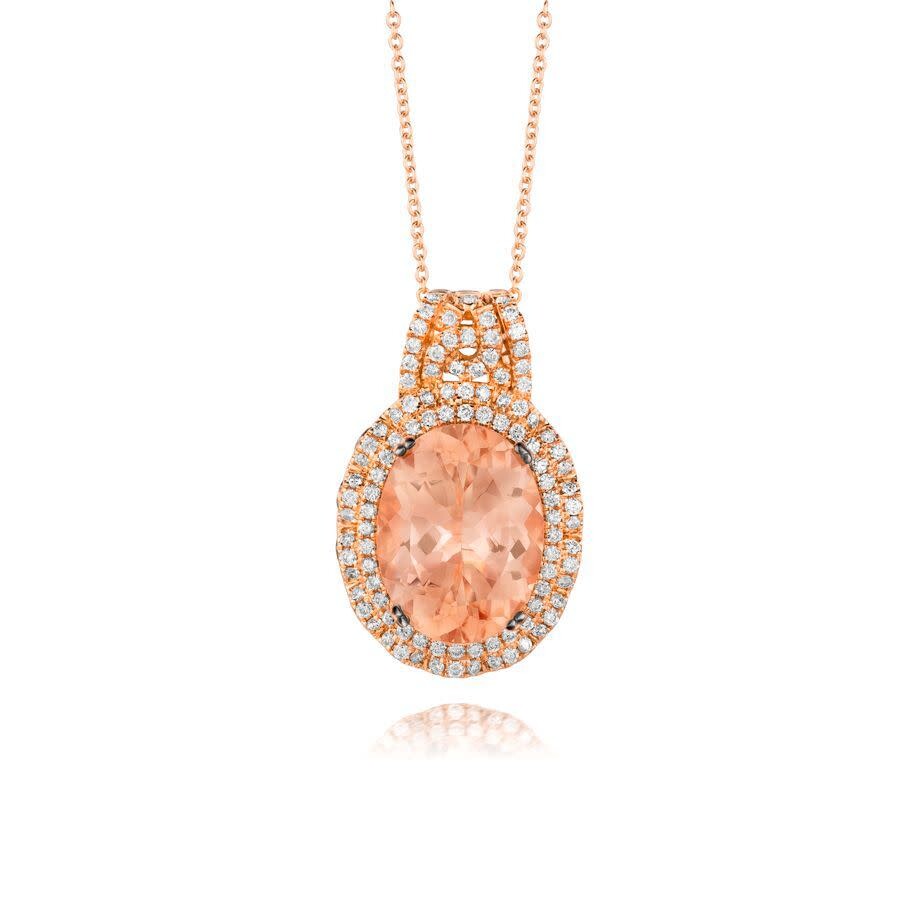 Le Vian Ladies Peach Morganite Necklaces Set In 14k Strawberry Gold In Pink/rose Gold Tone/gold Tone