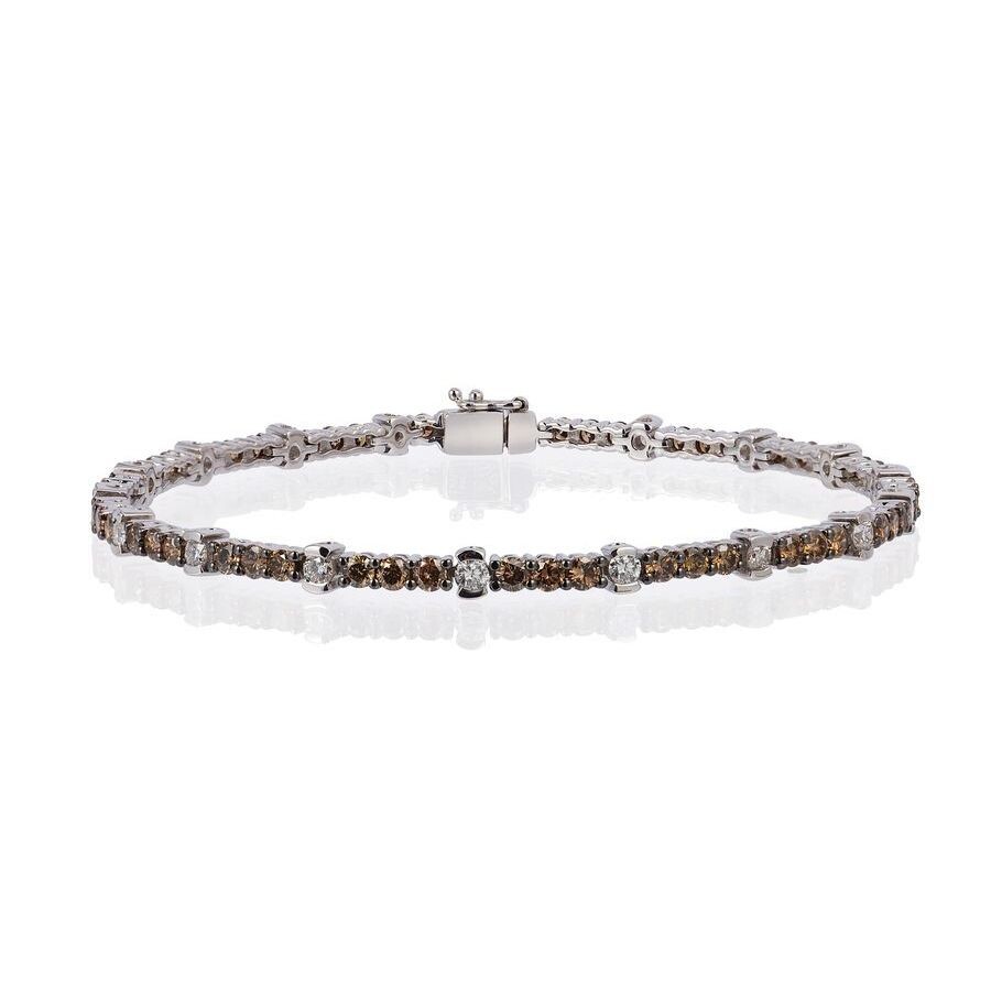 Le Vian Ladies Chocolate Diamonds Fashion Bracelet In 14k Vanilla Gold In Brown