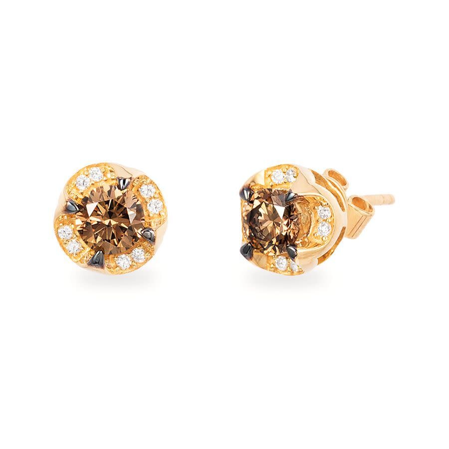 Le Vian Ladies Chocolate Diamonds Fashion Earrings In 14k Honey Gold In Brown