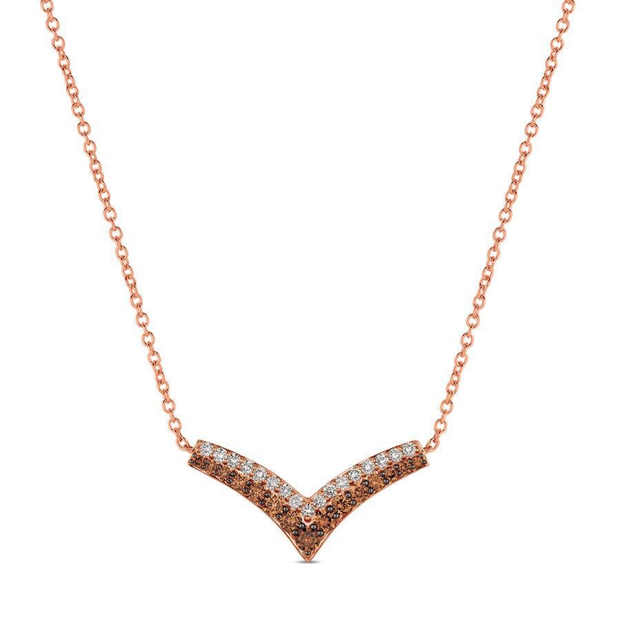Le Vian Ladies' Chocolate Diamonds Fashion Necklace In 14k Strawberry Gold In Beige