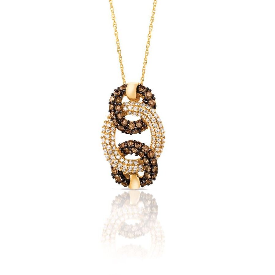Le Vian Ladies' Chocolate Diamonds Fashion Pendant In 14k Honey Gold In White