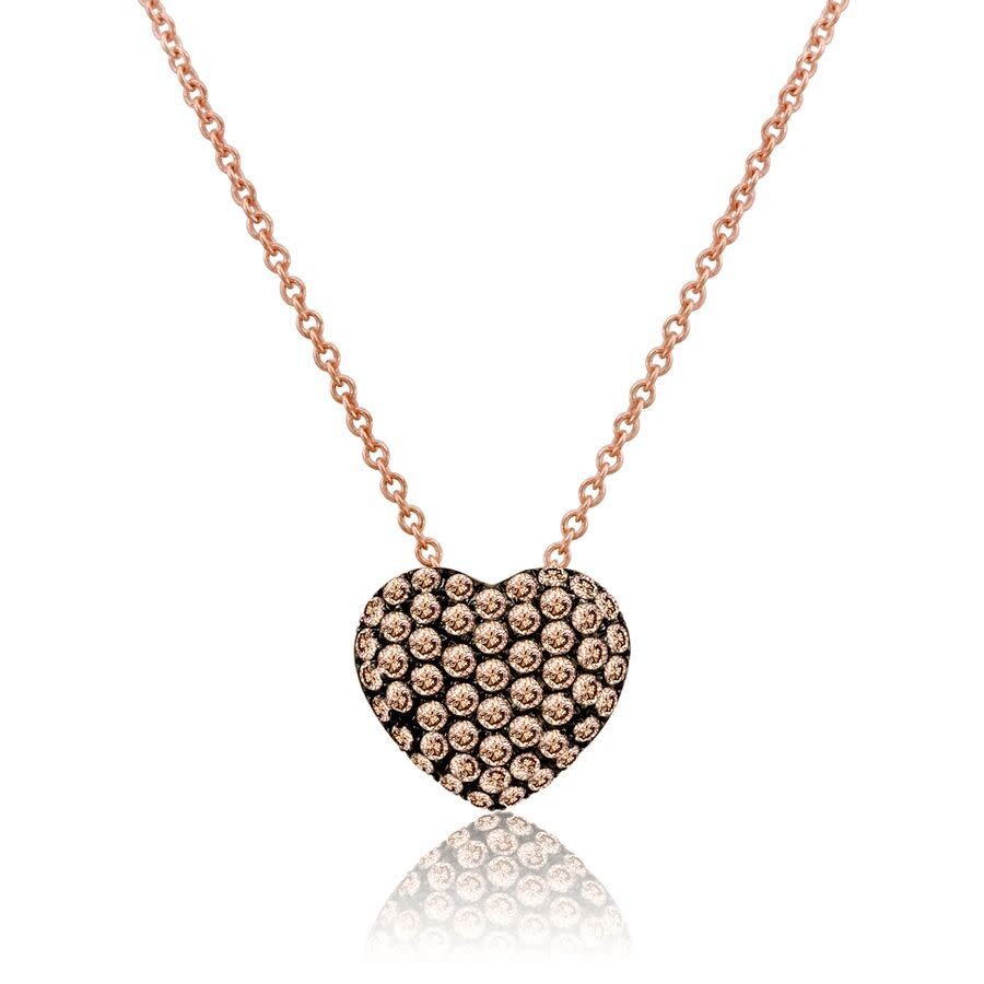 Le Vian Ladies' Chocolate Diamonds Fashion Pendant In 14k Strawberry Gold In Brown
