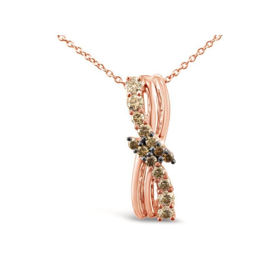 Le Vian Ladies' Chocolate Diamonds Fashion Pendant In 14k Strawberry Gold In Beige