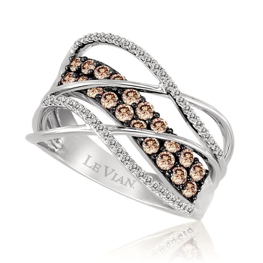 Le Vian Ladies Chocolate Diamonds Fashion Ring In 14k Vanilla Gold In Brown