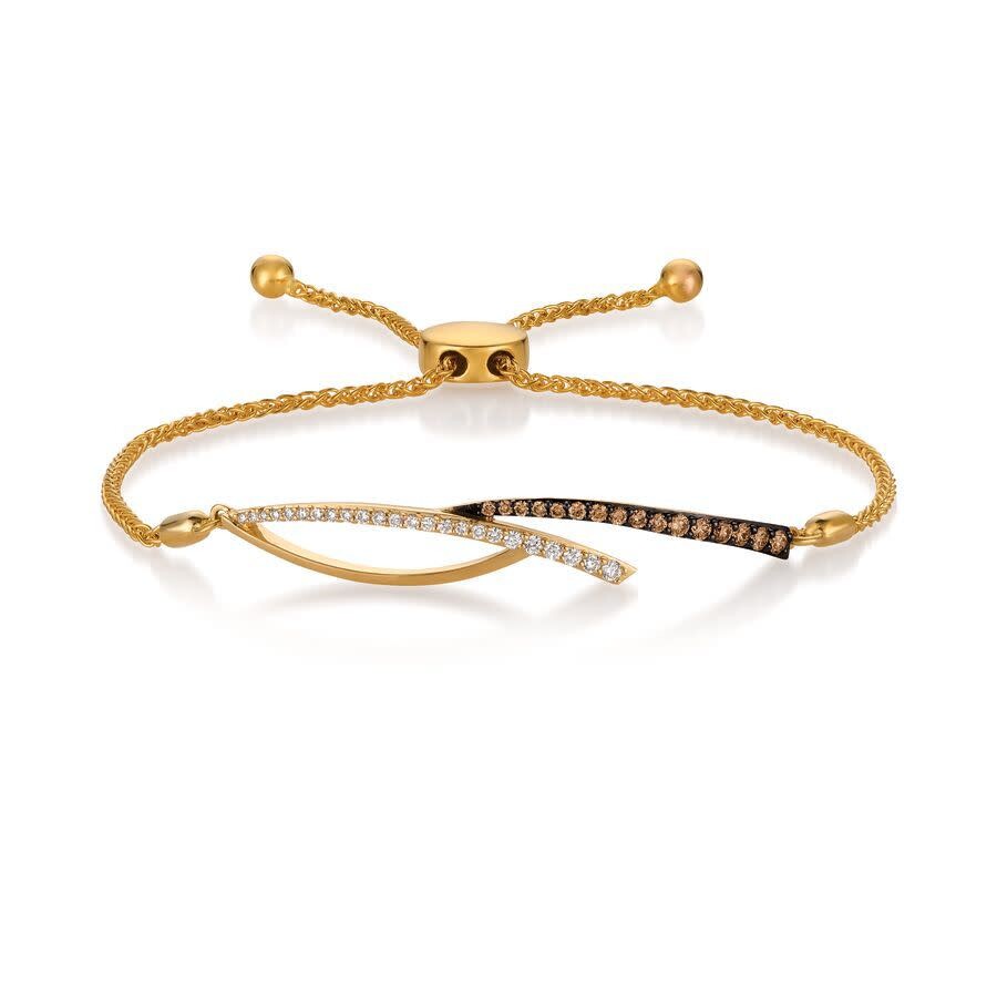 Le Vian Ladies Chocolate Diamonds Fashion Bracelet In 14k Honey Gold In Brown