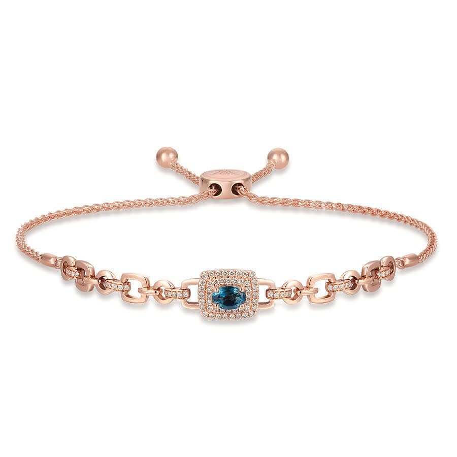 Le Vian Ladies Semi Precious Fashion Bracelet In 14k Strawberry Gold In Blue