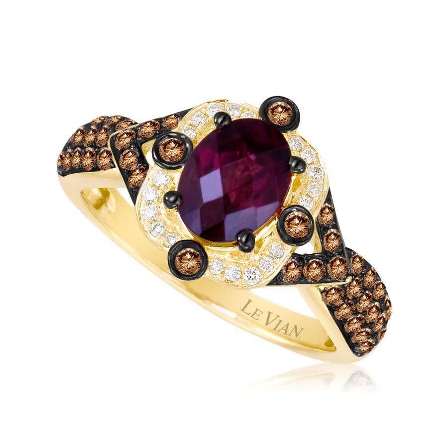 Le Vian Ladies Semi Precious Fashion Ring In 14k Honey Gold In Red
