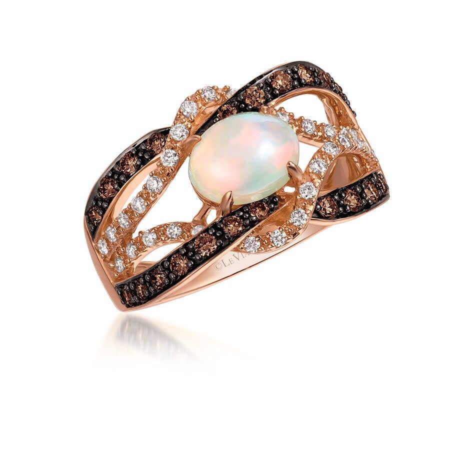 Le Vian Ladies Semi Precious Fashion Ring In 14k Strawberry Gold In White