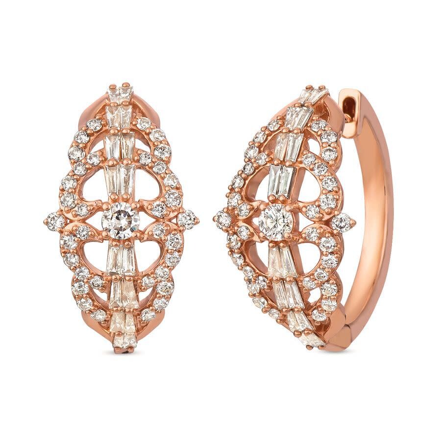 Le Vian Ladies Nude Diamonds Fashion Earrings In 14k Strawberry Gold In Beige