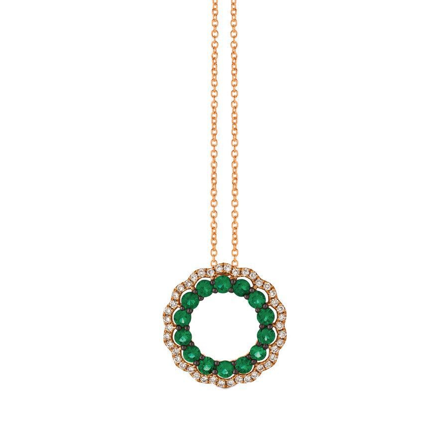 Le Vian Ladies' Precious Fashion Pendant In 14k Strawberry Gold In Green