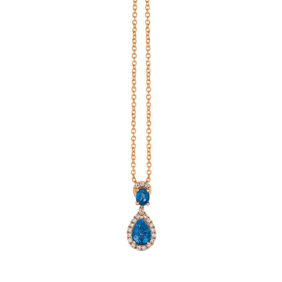 Le Vian Ladies' Precious Fashion Pendant In 14k Strawberry Gold In Blue