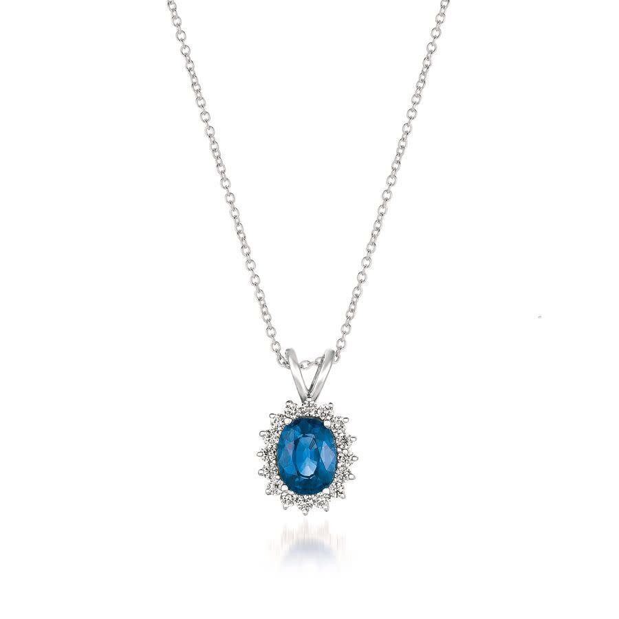 Le Vian Ladies' Precious Fashion Pendant In 14k Vanilla Gold In Blue