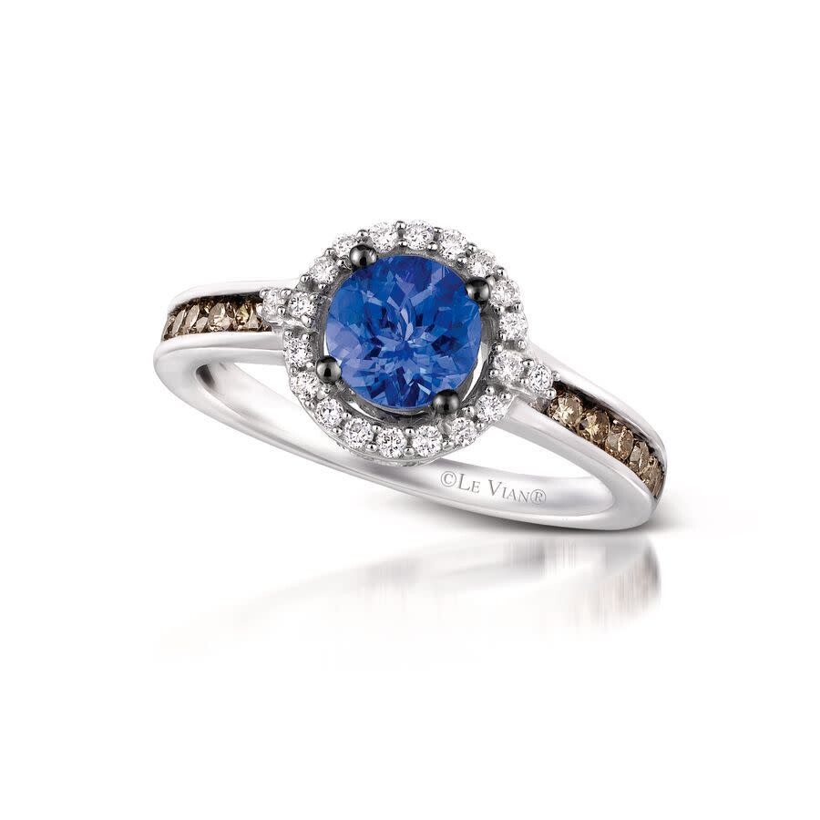 Le Vian Ladies Precious Fashion Ring In 14k Vanilla Gold In Blue