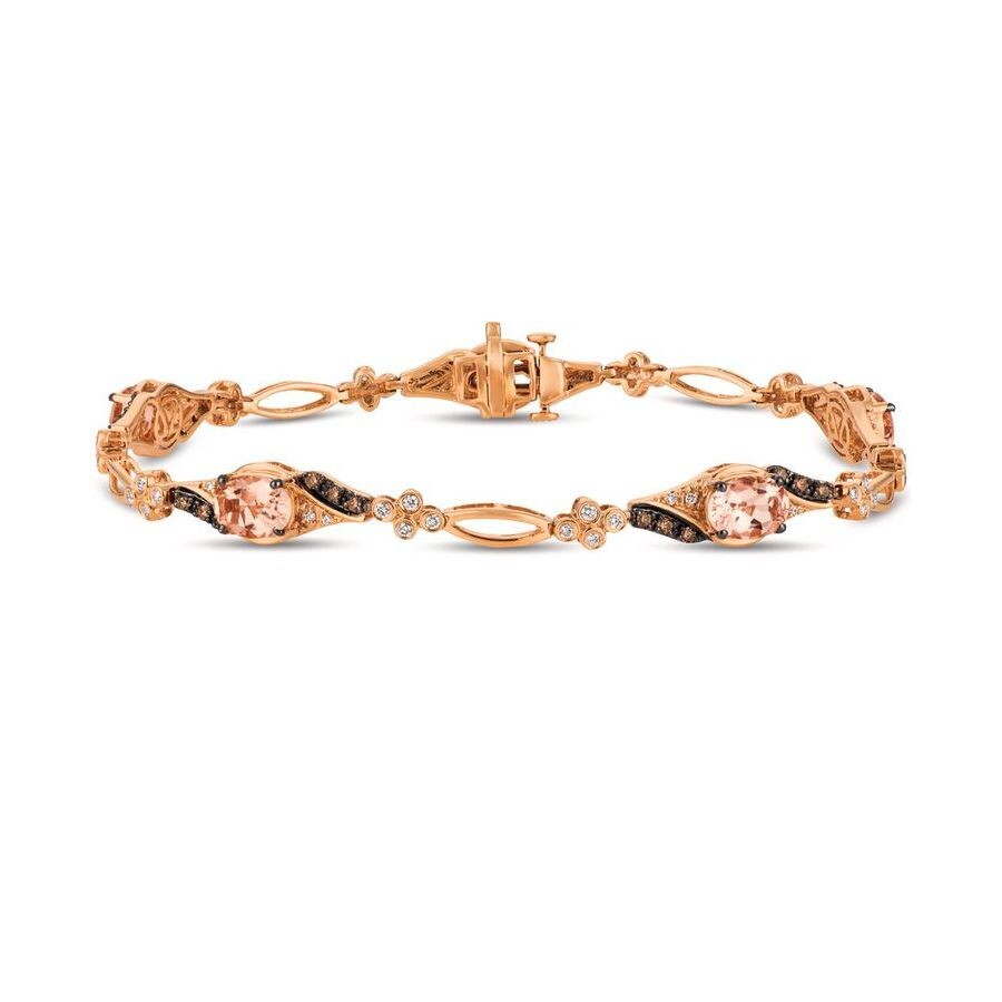 Le Vian Ladies Semi Precious Fashion Bracelet In 14k Strawberry Gold In Pink