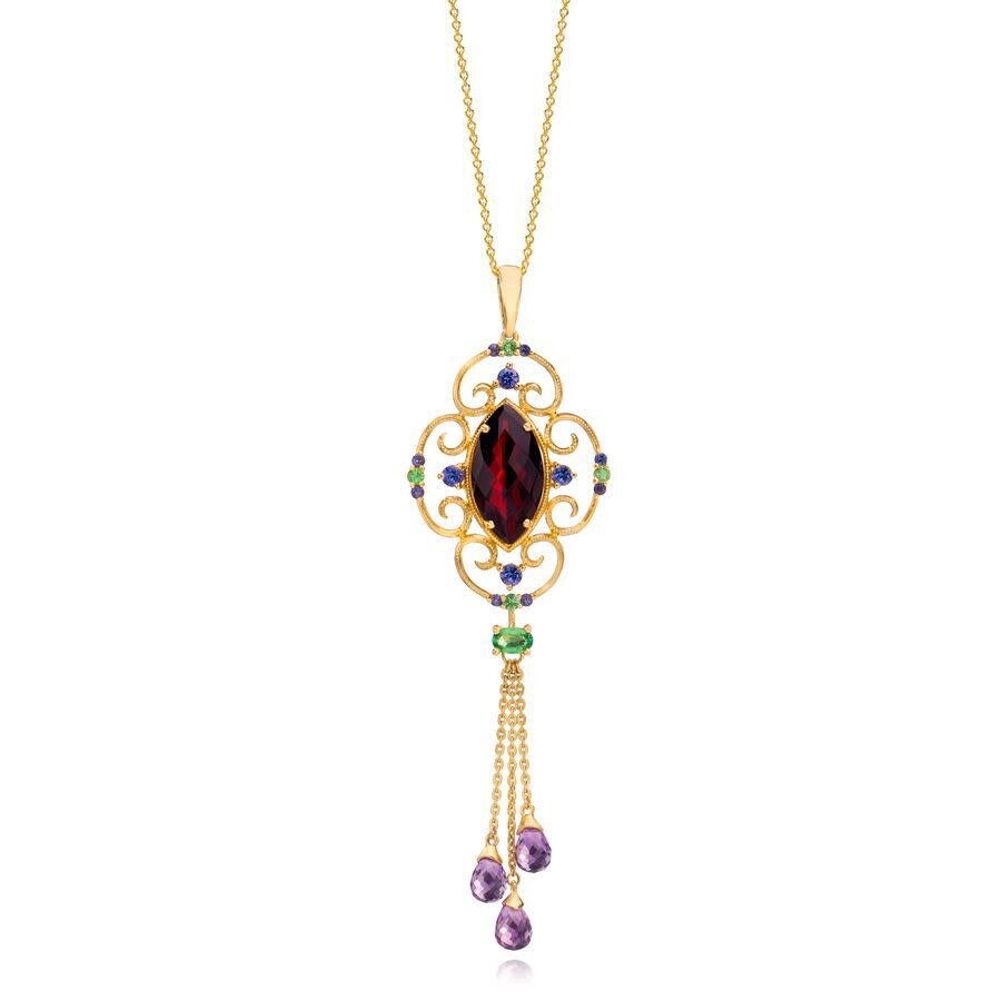 Le Vian Ladies' Semi Precious Fashion Pendant In 14k Honey Gold In Red
