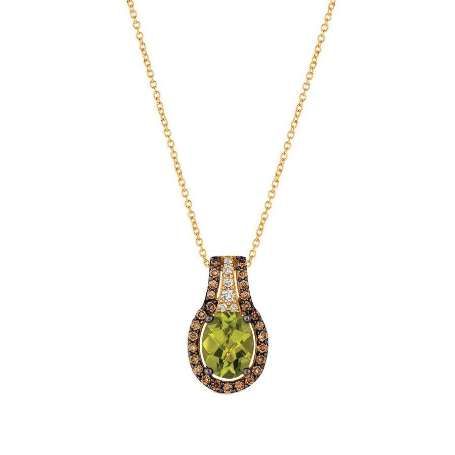 Le Vian Ladies' Semi Precious Fashion Pendant In 14k Honey Gold In Green