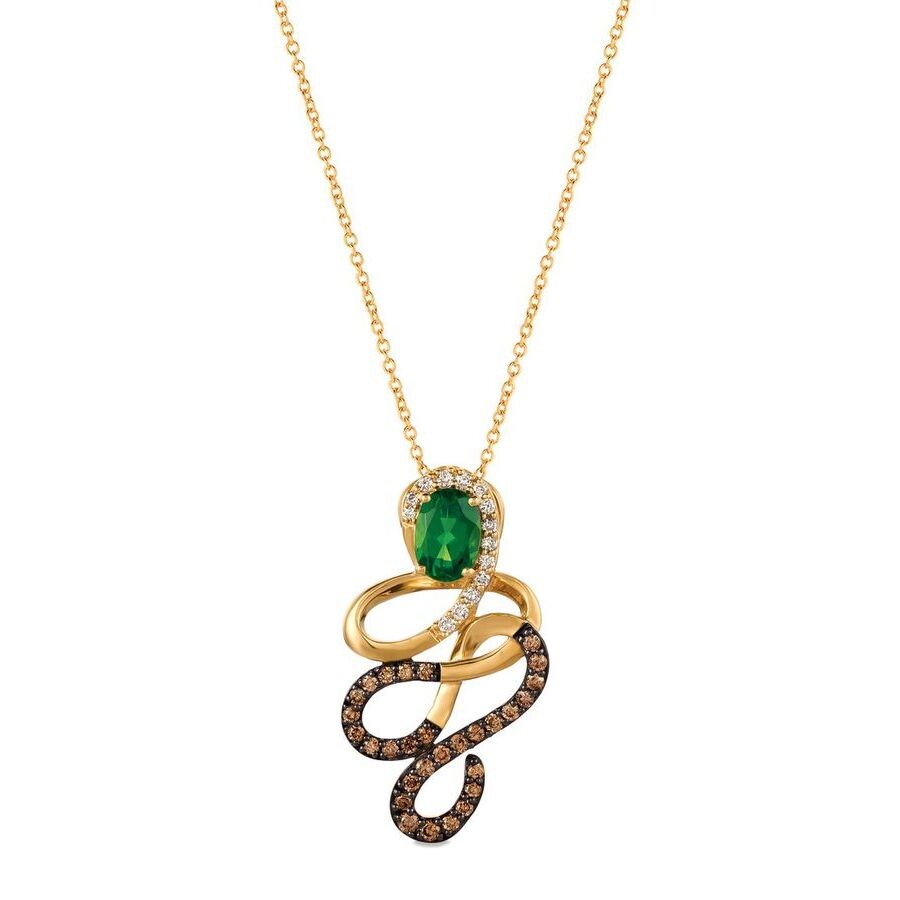 Le Vian Ladies' Semi Precious Fashion Pendant In 14k Honey Gold In Green