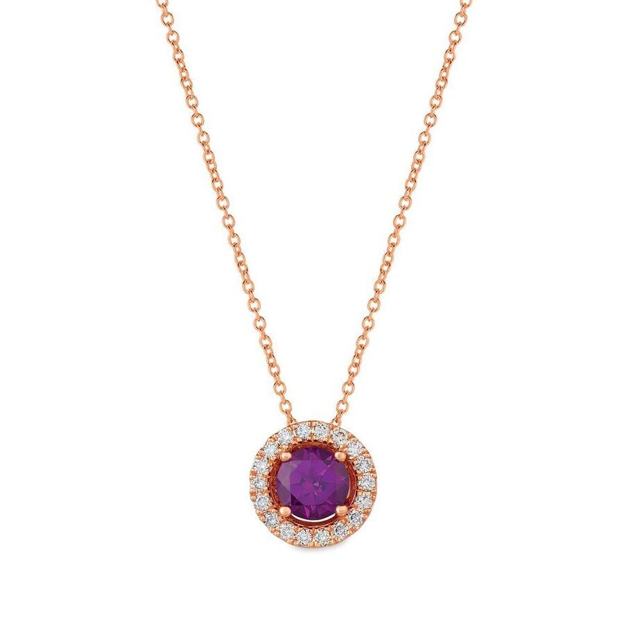 Le Vian Ladies' Semi Precious Fashion Pendant In 14k Strawberry Gold In Purple