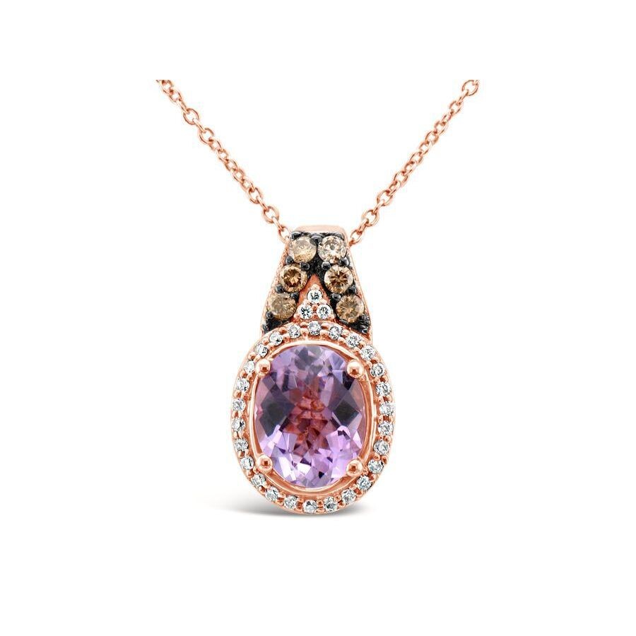 Le Vian Ladies' Semi Precious Fashion Pendant In 14k Strawberry Gold In Purple