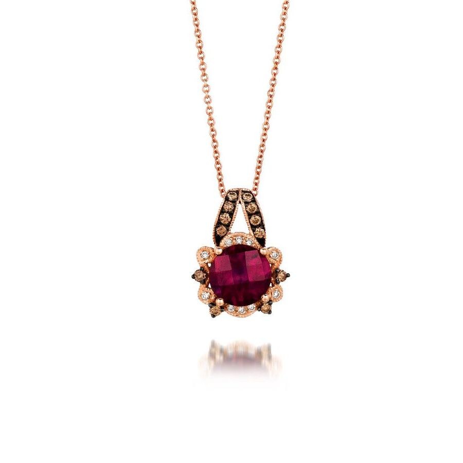 Le Vian Ladies' Semi Precious Fashion Pendant In 14k Strawberry Gold In Red