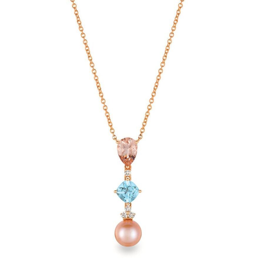 Le Vian Ladies' Semi Precious Fashion Pendant In 14k Strawberry Gold In Pink