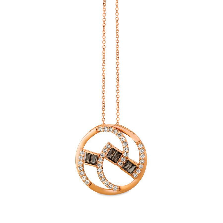 Le Vian Ladies' Semi Precious Fashion Pendant In 14k Strawberry Gold In Brown