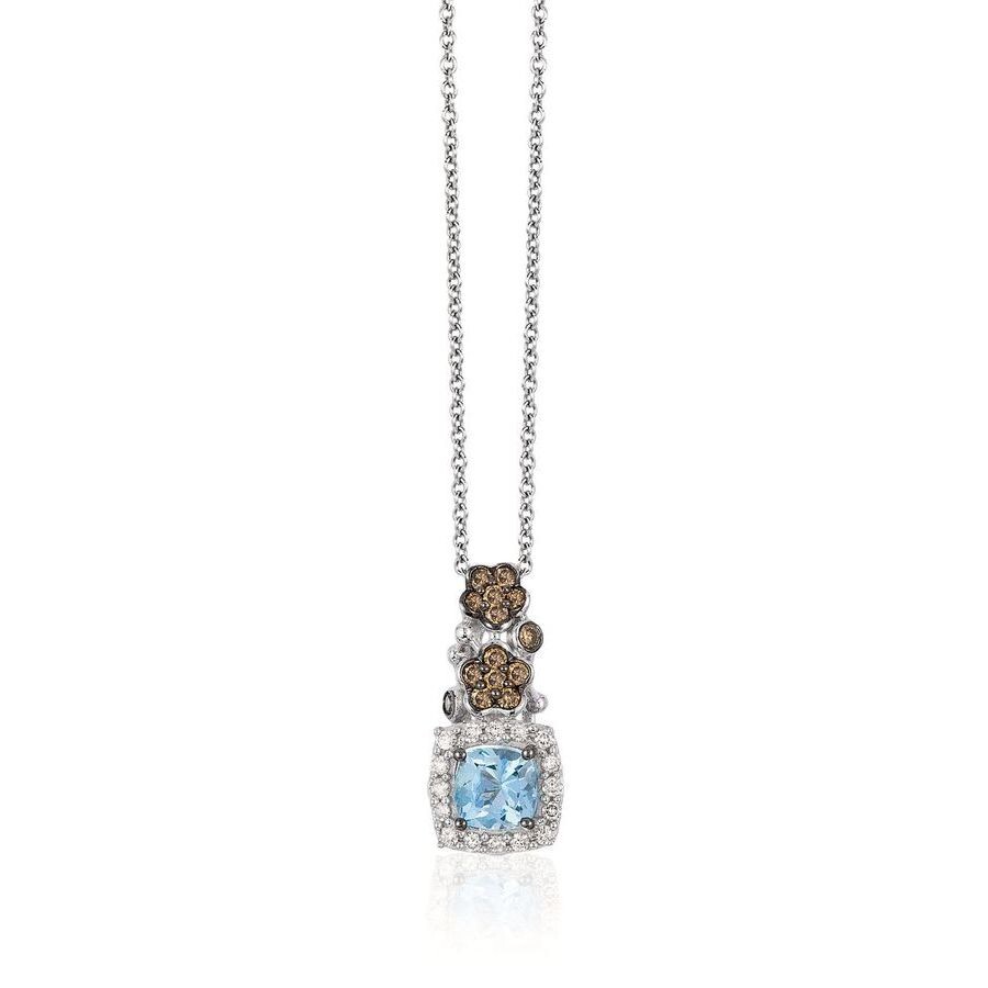 Le Vian Ladies' Semi Precious Fashion Pendant In 14k Vanilla Gold In Blue