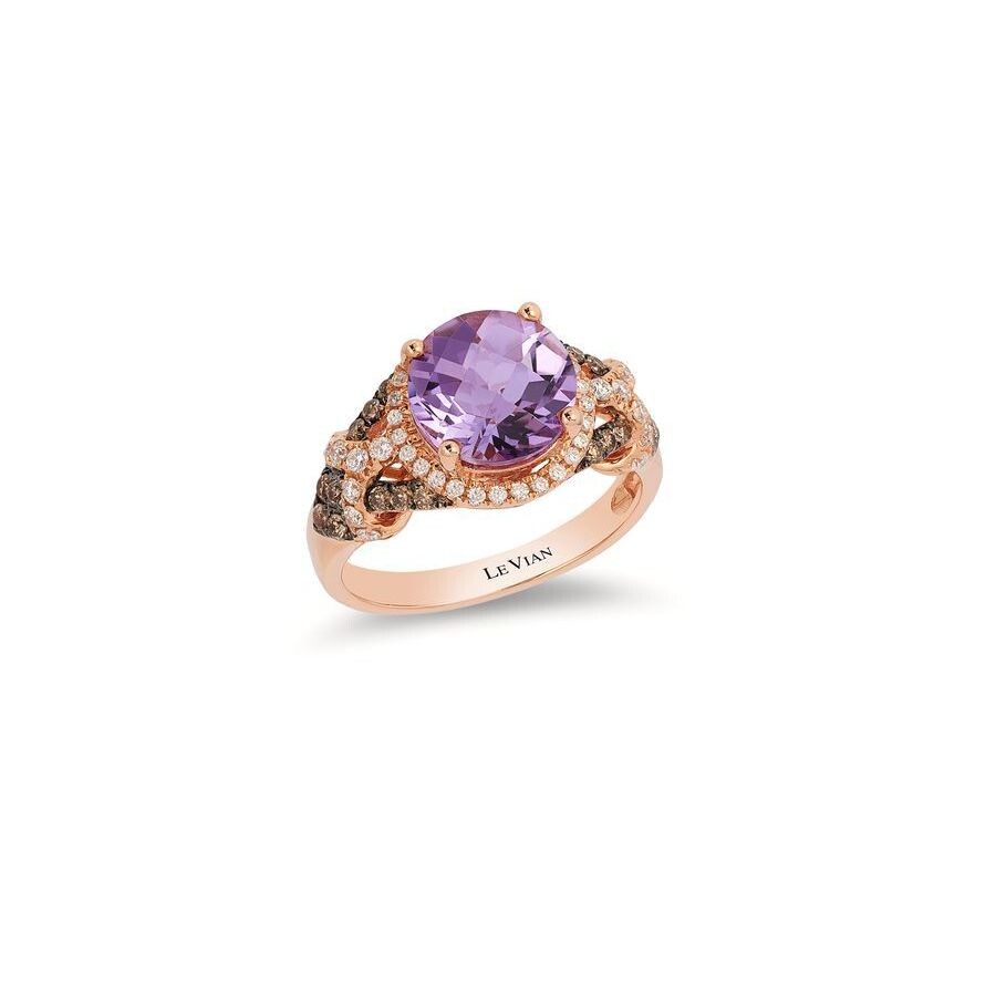 Le Vian Ladies Semi Precious Fashion Ring In 14k Strawberry Gold In Purple