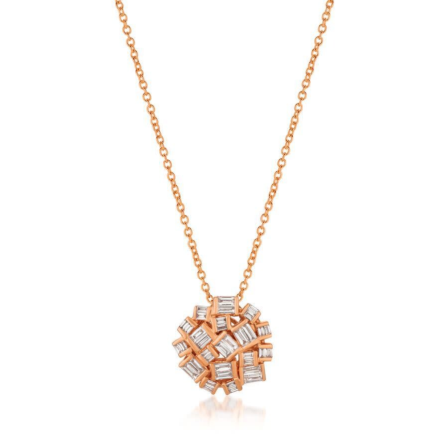Le Vian Ladies' Vanilla Diamonds Fashion Pendant In 14k Strawberry Gold In White