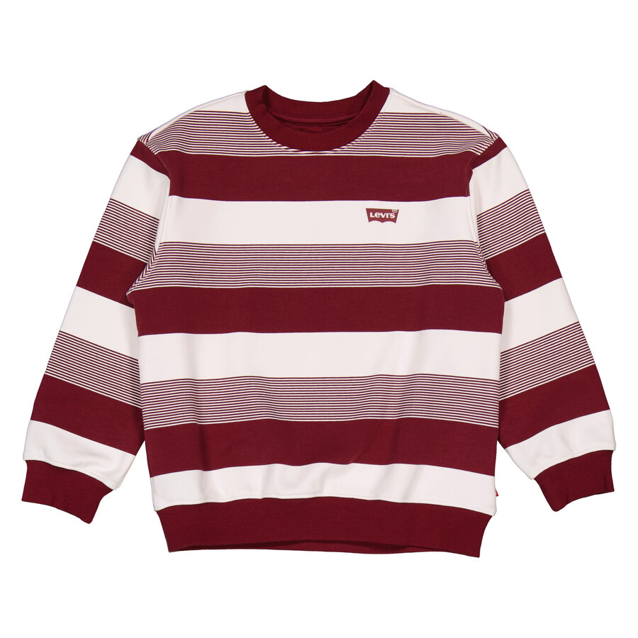 Boys Cabernet Stripe Crew Neck Sweatshirt