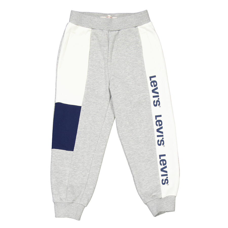 Levi's Boys Colorblock Logo Tape Joggers In Grey