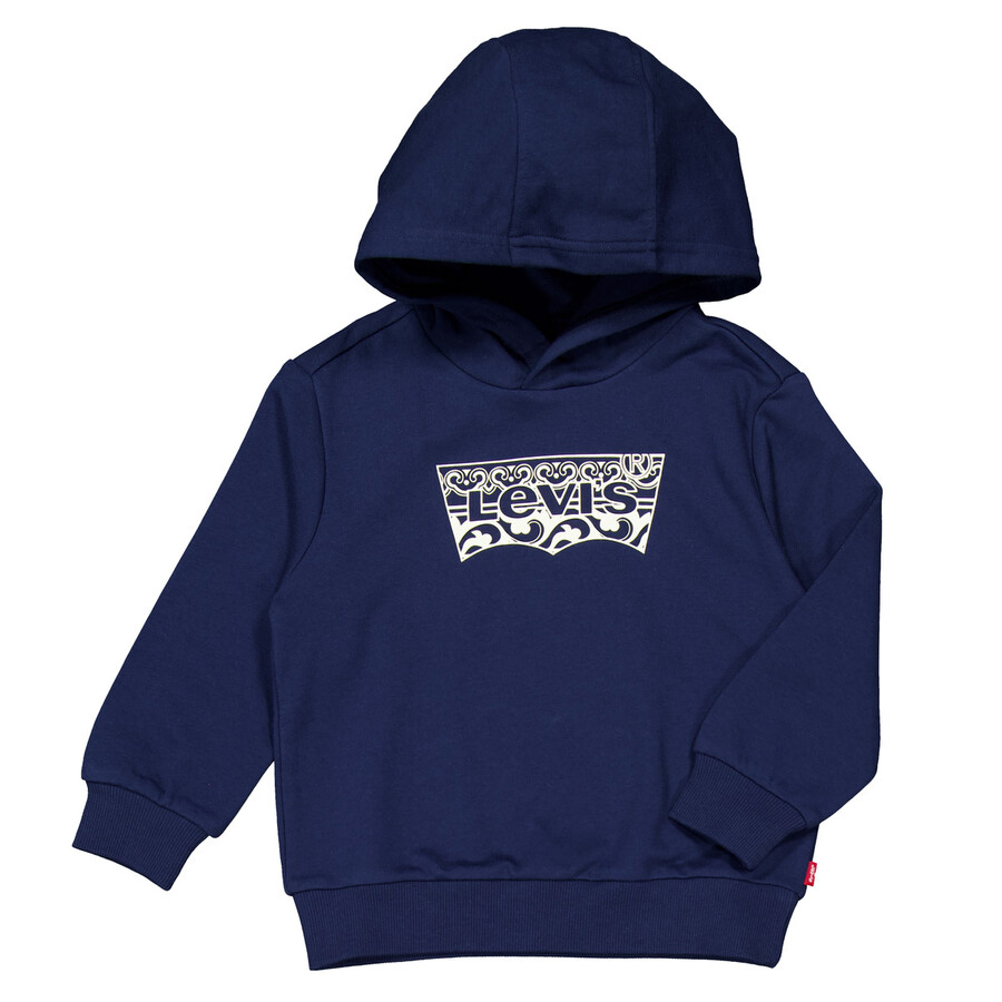 Boys Logo Printed Cotton Hoodie