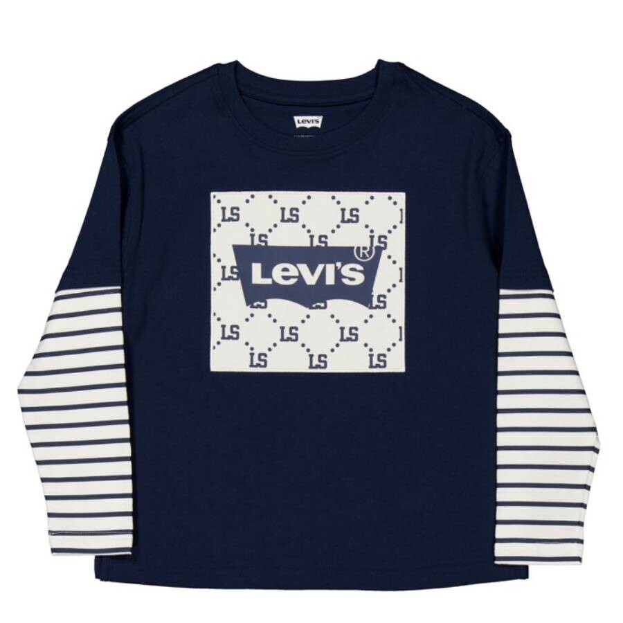 Levi's Kids Dots Box Logo Long-sleeve T-shirt In Black