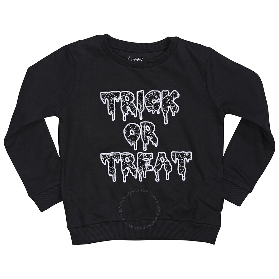 Elevenparis Little Eleven Paris Boys Black Trickor Fl Sweat In Black
