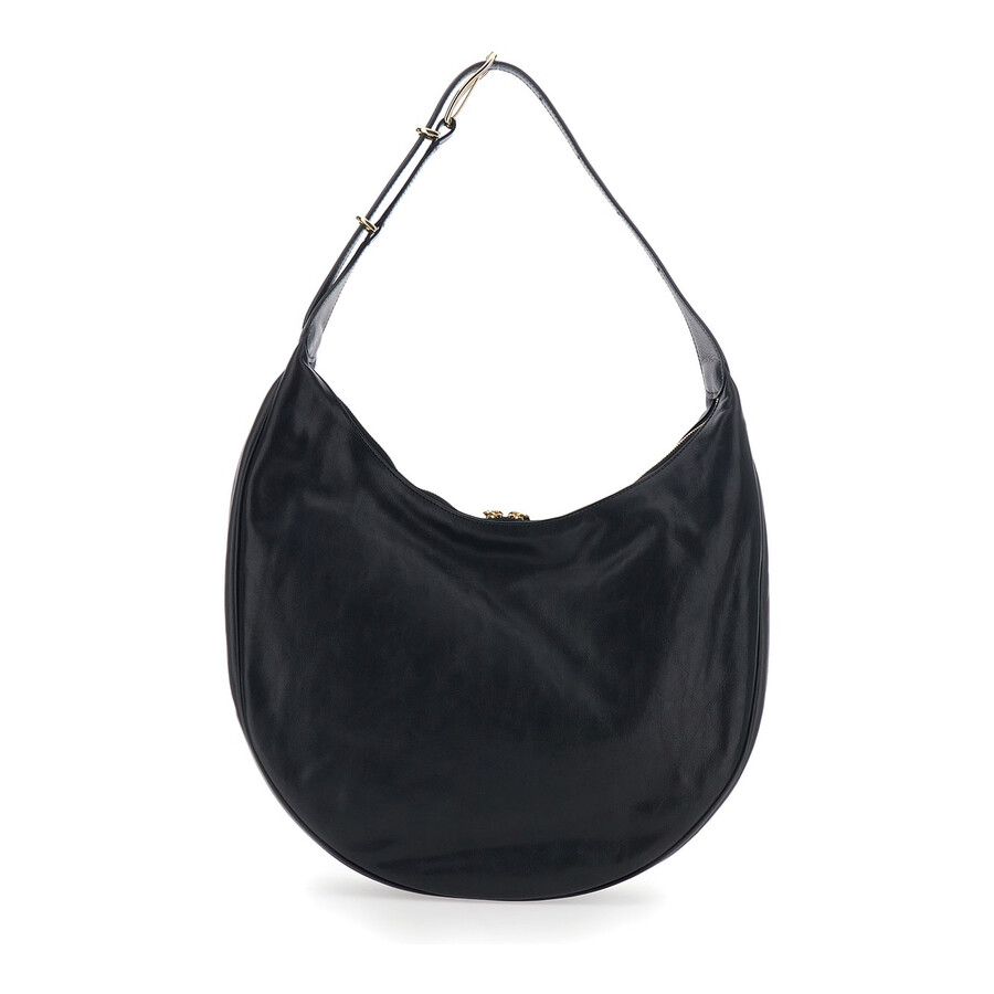 Little Liffner Black Shoulder Bag With Top Handle In Leather In Black