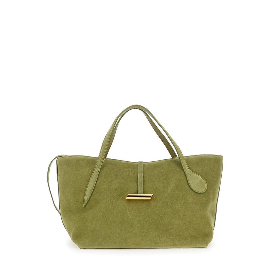 Little Liffner Petite Penne Green Handbag With Side Pocket In Leather