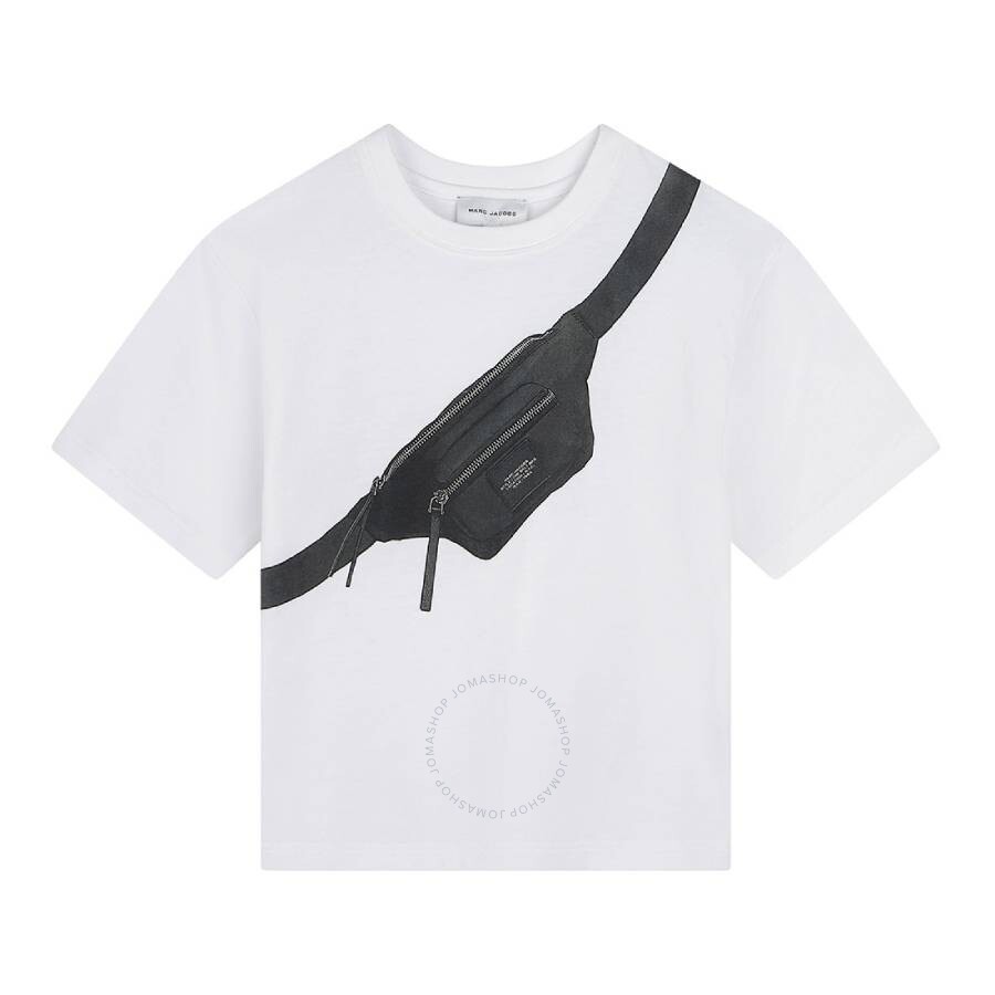 Marc Jacobs White T-shirt For Boy With Belt Bag Print In White