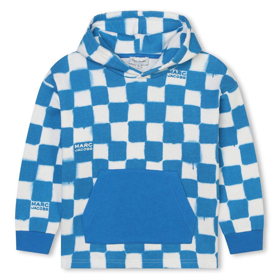 Boys Checkered Hooded Sweatshirt