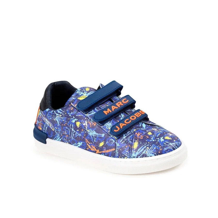 Marc Jacobs Little Boys Paint Splatter Velcro Sneakers In Blue