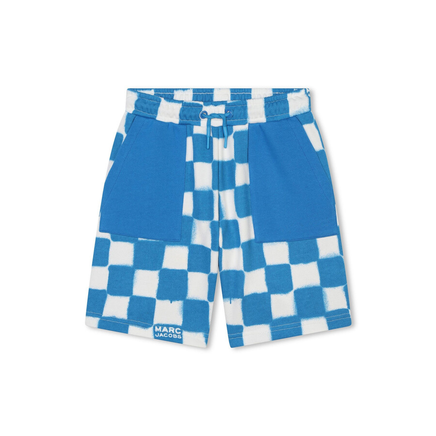 Marc Jacobs Little Boys Spray-paint Cotton Bermuda Shorts In Blue