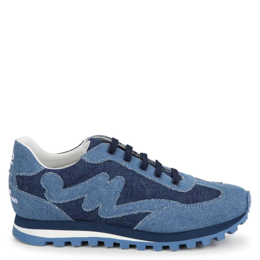 Marc Jacobs Little Denim Blue Low Top Sneakers In Blue
