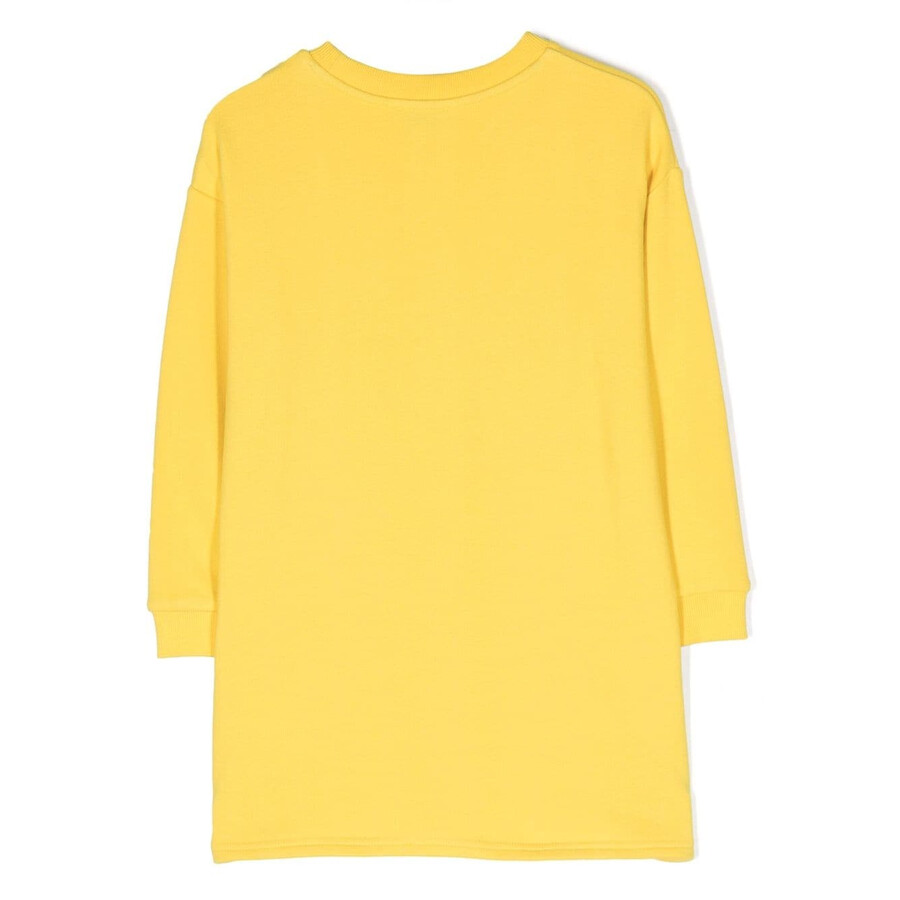 Marc Jacobs Little  Girls Box Logo Pocket Cotton Dress In Yellow