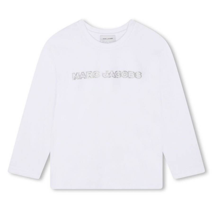 Girls Rhinestone Logo Long-Sleeved T-Shirt