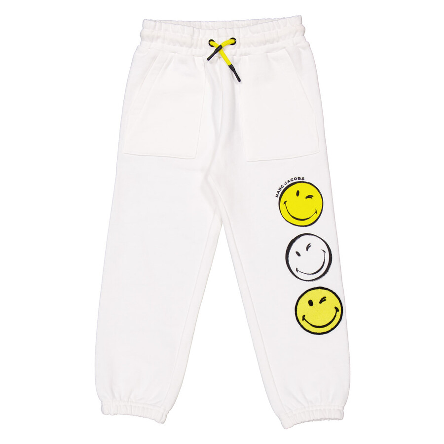 Girls Smiley Faces Cotton Sweatpants