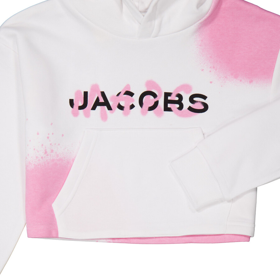 Marc Jacobs White Sweatshirt For Girl With Logo In White