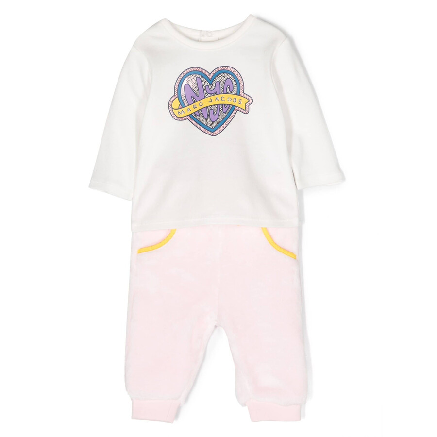 Marc Jacobs Little Kids 3 Piece Heart Logo Tracksuit Set In Pink