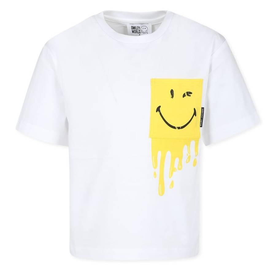 Marc Jacobs Little  Kids Smiley Printed Cotton T-shirt In White